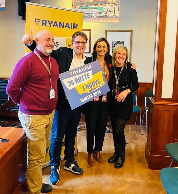 RYANAIR lancia l'operativo invernale 2024 a Pisa