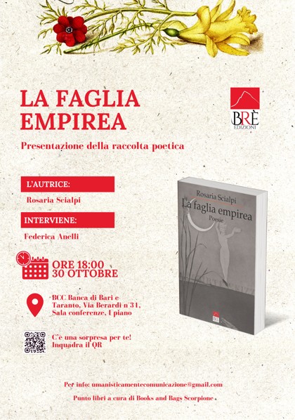 Taranto: Rosaria Scialpi presenta il suo nuovo libro La faglia empirea