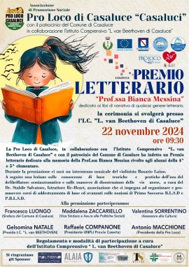 Premio letterario “BIANCA MESSINA” 2^ edizione