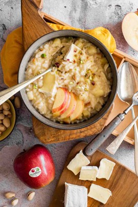 Risotto con mele Braeburn bio Val Venosta e brie