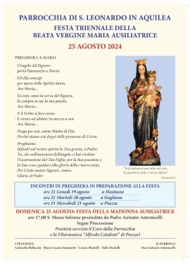 Festa triennale della SS vergine Maria domenica 25 Agosto 2024 Aquilea LU 