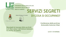 Mercoledì 24 gennaio alle ore 16,45 si terrà una conferenza sull'intelligence a Caserta