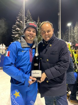 I Campioni della Coppa del Mondo di Sci brindano con Ferrari Trento sul podio della 3Tre