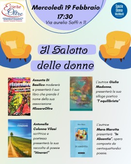 Il Salotto delle donne. Evento culturale a Pescara il 19 febbraio alle 17,30