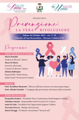 Weekend della Prevenzione a Morano Calabro, tre eventi in rosa