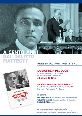 Presentazione del libro “La giustizia del Duce” del giornalista Luciano Di Tizio