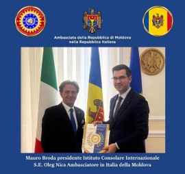 La delegazione dell’ISTITUTO CONSOLARE INTERNAZIONALE incontra OLEG NICA, Ambasciatore della MOLDOVA