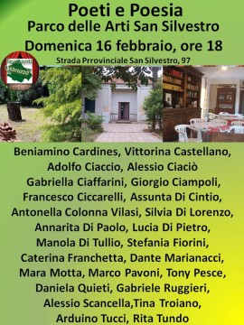 Domenica 16 febbraio alle ore 18 presso il Parco delle Arti San Silvestro a Pescara si terrà la manifestazione 