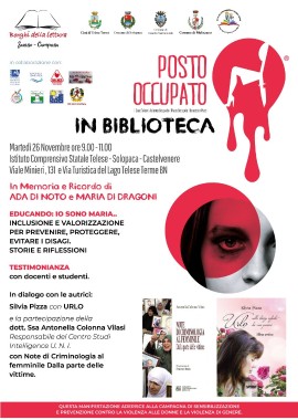 Convegno presso l'Istituto Comprensivo Statale Telese-Solopaca-Castelvenere il 26 novembre alle ore 9