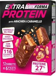 Per gli sportivi dal palato fine, Pesoforma Extra Protein Barretta Arachidi e Caramello è il pasto sostitutivo dal gusto irresistibile