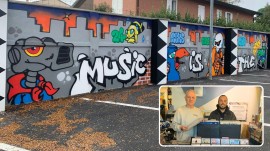 Anche in graffito per celebrare la musica e l'arte nei 40 anni di Flexi a Lugo