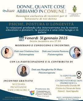 Donne, quante cose abbiamo in comune! Psiche, Postura & Longevità: il secondo incontro della rassegna per il benessere delle donne