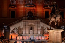 Michele Miglionico, sfila la nuova collezione di Alta Moda in Piazza del Campidoglio a Roma