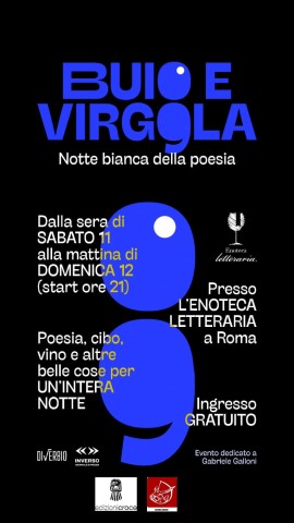 Notte della poesia a Roma sabato 11 gennaio presso l'Enoteca Letteraria 