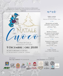 Tutto pronto per il grande evento che oggi vedrà oltre 200 chef riunirsi a Borgo San Michele (LT), presso l’agriturismo l’Ovile, per il tradizionale Natale del Cuoco