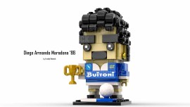 Franky Rebrick celebra Maradona con un'esclusiva action figure in mattoncini LEGO©