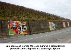 Barolo Wall: l’installazione artistica porta in strada i grandi personaggi del territorio grazie alla tecnologia Epson