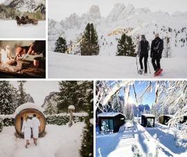 “E lucevan le stelle…” delle Dolomiti  …stelle da sbirciare attraverso il tetto trasparente sprofondati nel caldo comfort di un glass-cube immerso nel bosco. Sono gli Skyview Chalets, sul lago di Dobbiaco (BZ), accoglienti scrigni in armonia con la natura e le sue stagioni