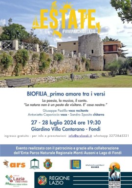 Biofilia: Primo Amore tra i Versi - Performance attoriale e musicale a Villa Cantarano 